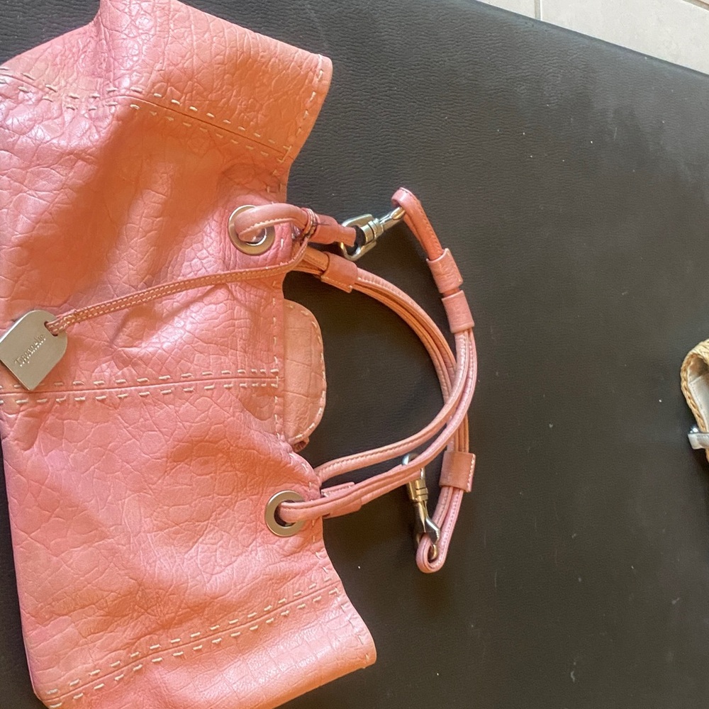 Tignanello Pink Textured Leather Handbag